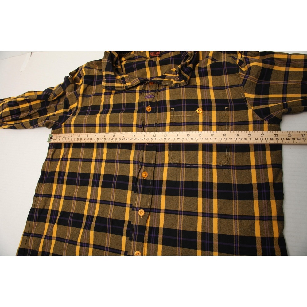 Nike 6.0 Shirt Mens Large Yellow Black Plaid Hooded Flannel Long Sleeve Casual - Picture 8 of 12